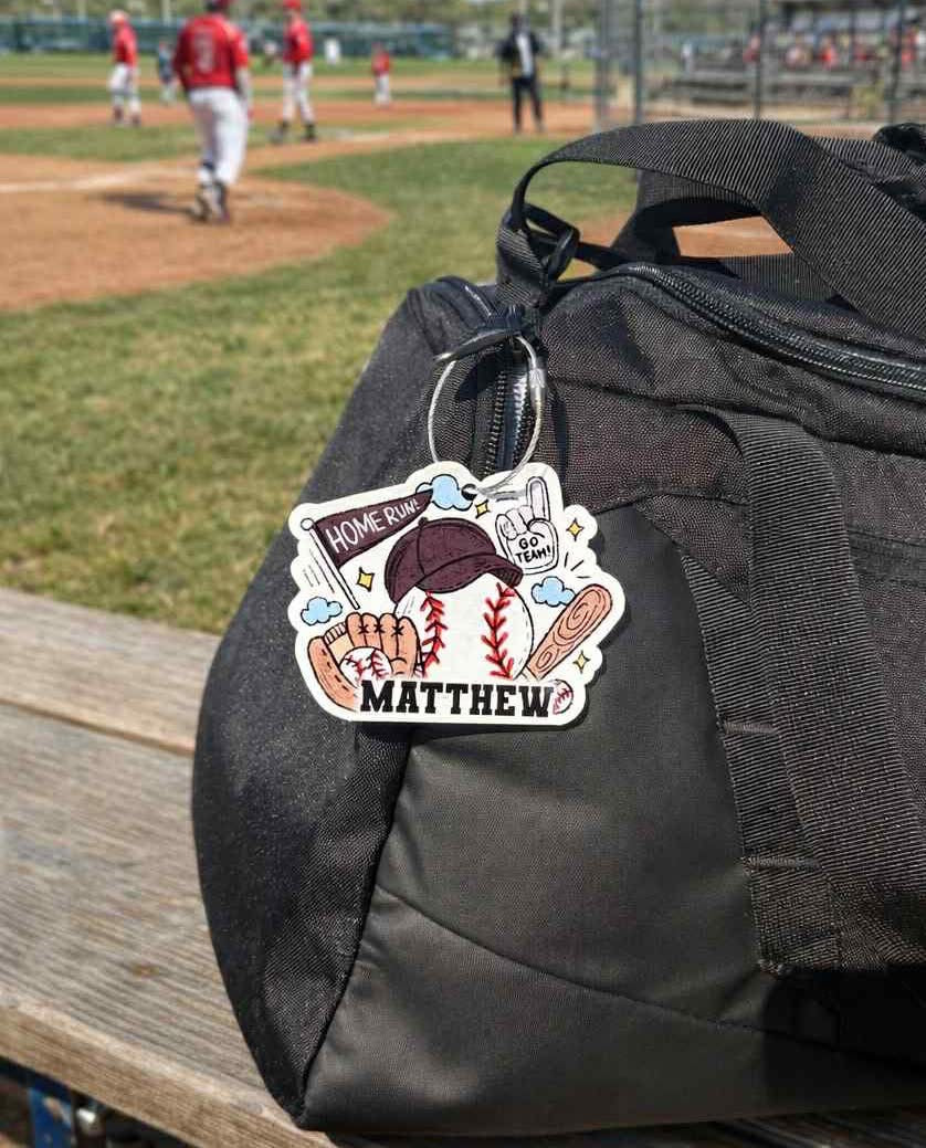 Personalized Baseball Bag Tag