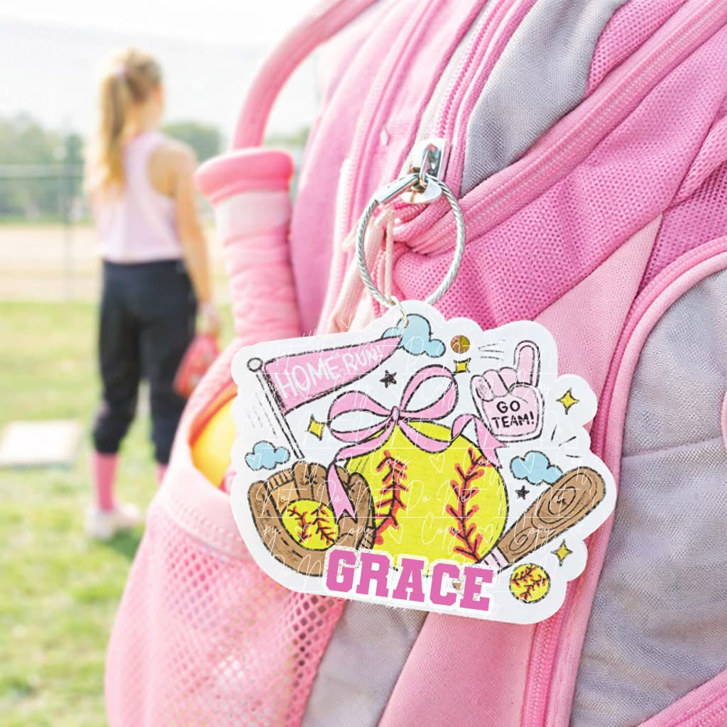 Personalized Softball Bag Tag