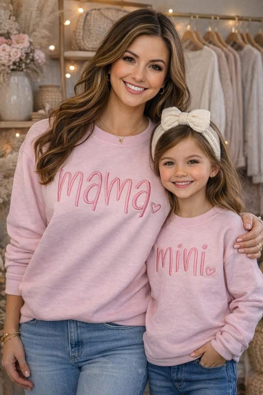 Embroidered "Mama" Sweatshirt