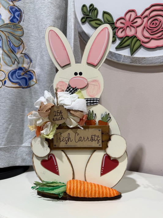 Fresh Carrots Bunny Wood Decor Sign
